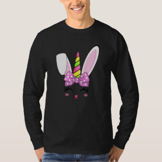 Niedliche Bunny Rabbit Face Unicorn Glasses Girl H T-Shirt