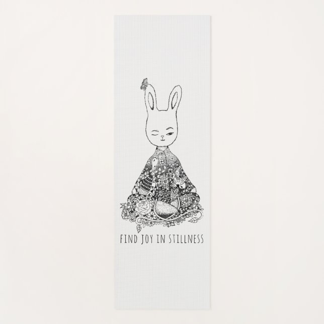 Niedliche Bunny Rabbit Meditation Illustration Kid Yogamatte (Vorderseite)