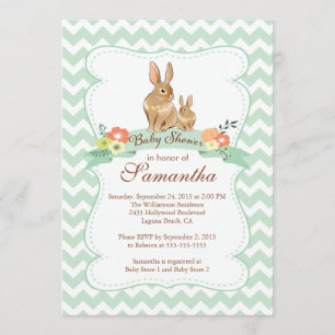 Niedliche Bunny Rabbit Neutral Baby Shower Einladu Einladung
