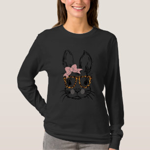 Niedliche Bunny Rabbit Tragend Brille Leopard Oste T-Shirt