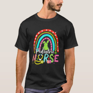 Niedliche Bunny Rainbow Pädiatrische Krankenschwes T-Shirt
