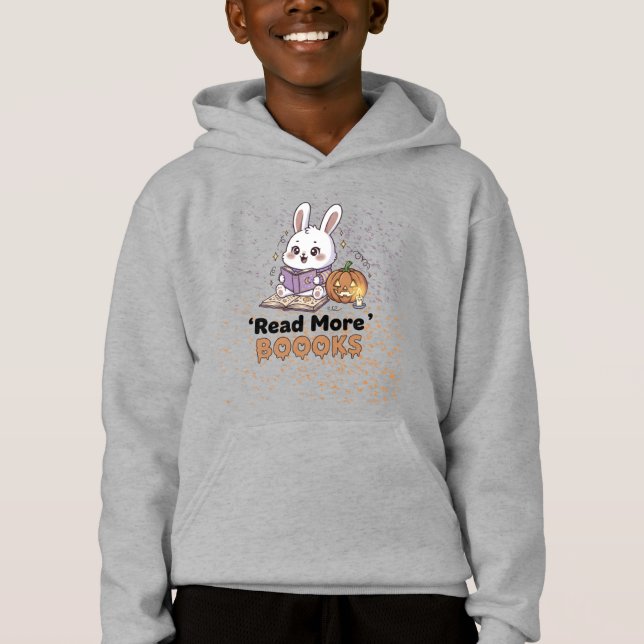Niedliche Bunny Reading Hoodie - Lesen Sie mehr BÜ (Vorderseite)