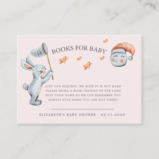 Niedliche Bunny Stars Rainbow Diaper Raffel Begleitkarte (Vorderseite)