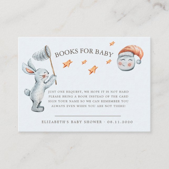 Niedliche Bunny Stars Rainbow Diaper Raffel Begleitkarte (Vorderseite)