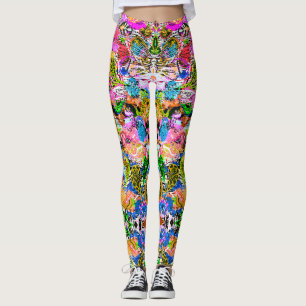 Niedliche bunte abstrakte Paisley-Blume iPad Leggings