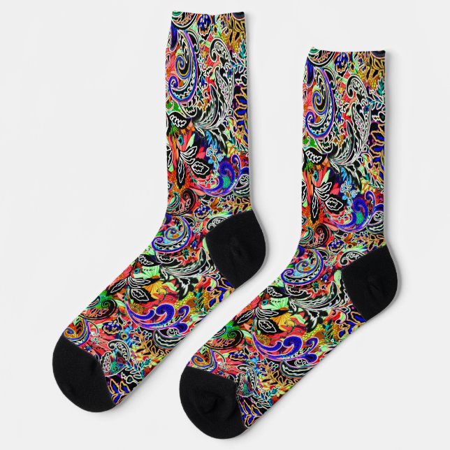 Niedliche bunte Blume Muster Leggings Socken (Linkes Detail)