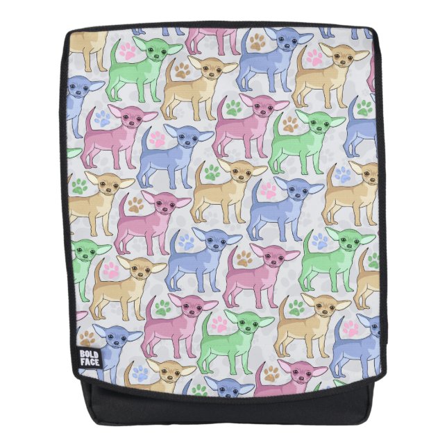 Niedliche bunte Chihuahuas Rucksack (Vorderseite)