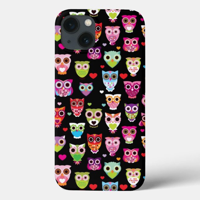 niedliche bunte Eule scherzt Muster Case-Mate iPhone Hülle (Rückseite)
