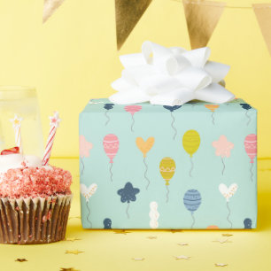 Niedliche Bunte Geburtstagsparty Balloon-Muster Geschenkpapier