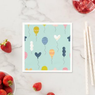 Niedliche Bunte Geburtstagsparty Balloon-Muster Serviette