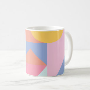 Niedliche bunte geometrische Form-Collagen-Grafik Kaffeetasse
