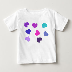 Niedliche bunte Herzen Baby T-shirt