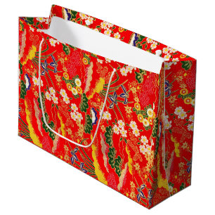 Niedliche bunte japanische Blumenmuster Große Geschenktüte