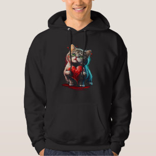 Niedliche bunte Katze für Kätzchen Farbiges Kitt 1 Hoodie