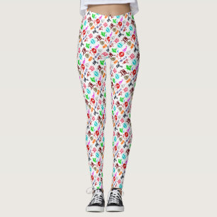Niedliche bunte lustige Monster-Muster High Top Sn Leggings