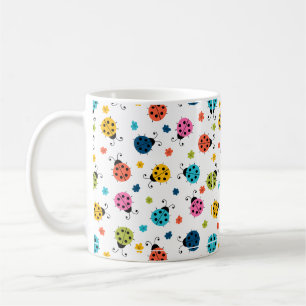 Niedliche Bunte Marienkäfer Weiße Muster Kaffeetas Kaffeetasse