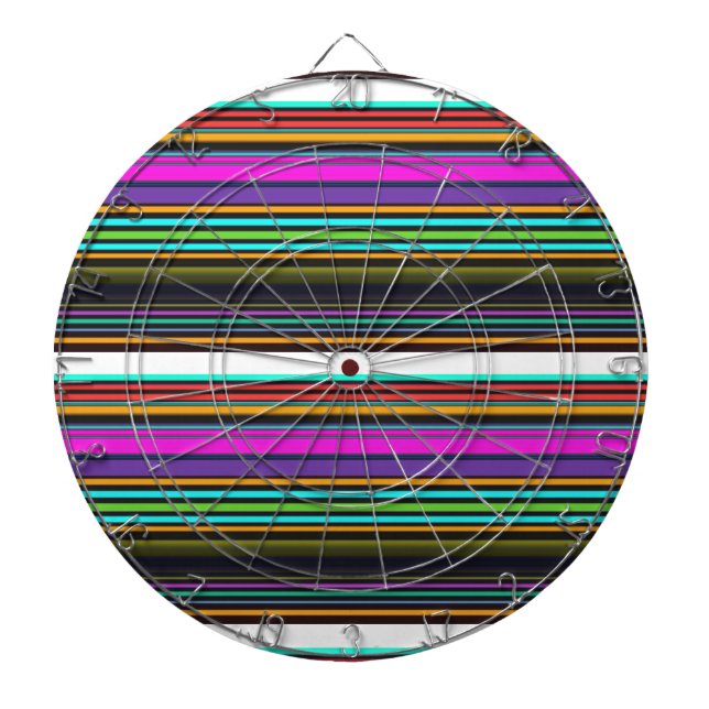 Niedliche, bunte Neonstreifen Dartscheibe (vorne)