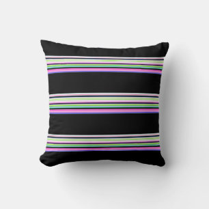 Niedliche, bunte Neonstreifen Kissen