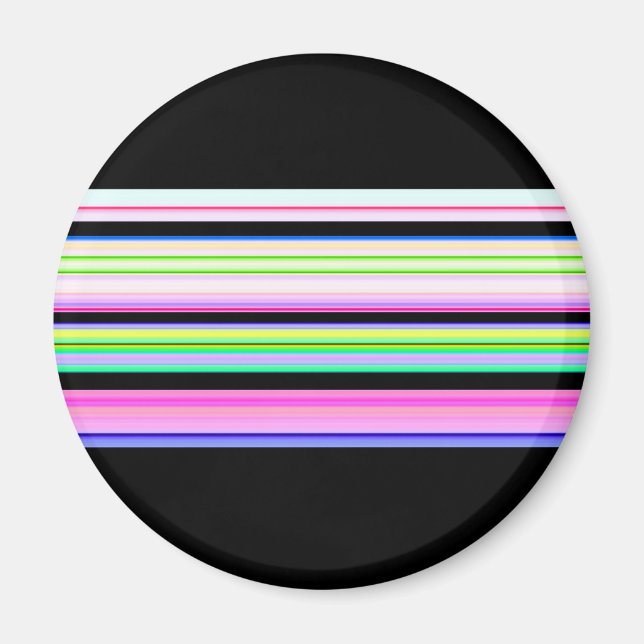 Niedliche, bunte Neonstreifen Magnet (Vorne)