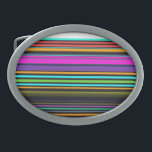 Niedliche, bunte Neonstreifen Ovale Gürtelschnalle<br><div class="desc">Niedliche,  bunte Neonstreifen</div>