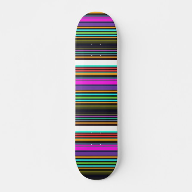 Niedliche, bunte Neonstreifen Skateboard (Vorne)