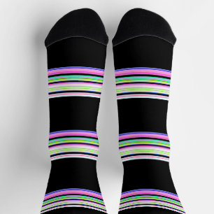 Niedliche, bunte Neonstreifen Socken