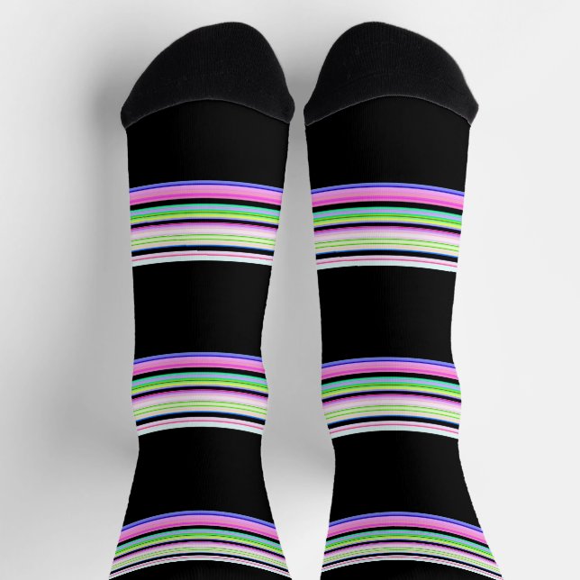 Niedliche, bunte Neonstreifen Socken (Oben)