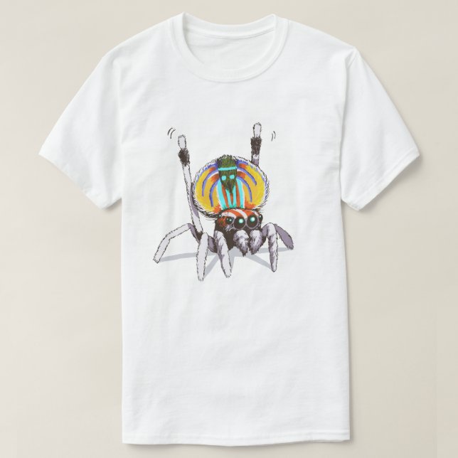 Niedliche bunte Pfau-Spinne, die Kunst-Shirt T-Shirt (Design vorne)