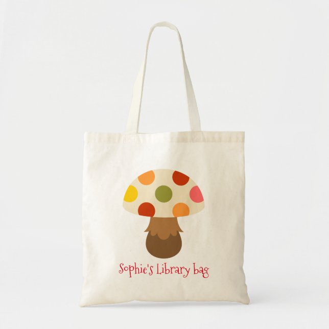 Niedliche bunte Pilze Kinderbibliothek Tote Tasche (Vorne)