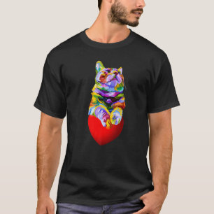 Niedliche Bunte Pop-Katze Kitty Kätzchen Besitzer  T-Shirt