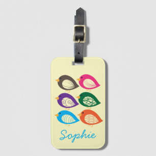 Niedliche, bunte Raubvögel Gepäckanhänger