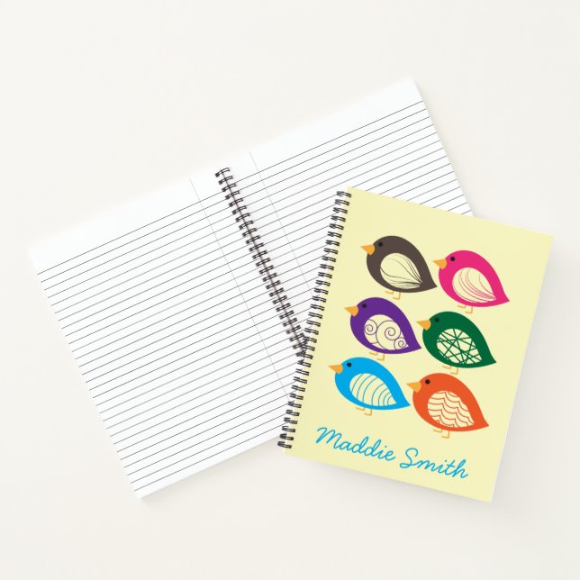 Niedliche, bunte Raubvögel Notizbuch (Innenseite)