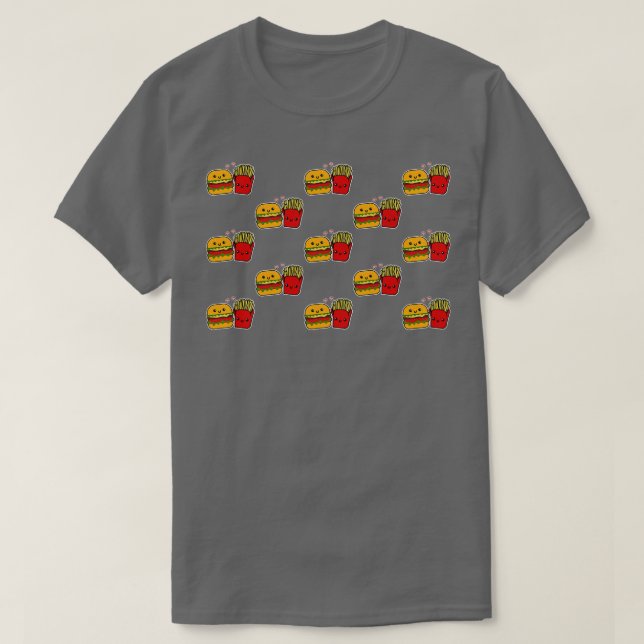 Niedliche Burger und Fries T-Shirt (Design vorne)