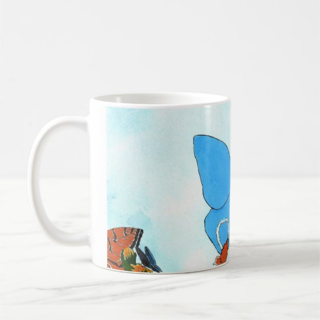 Niedliche Butterfly-Collage & Wildblume-Tasse Kaffeetasse (Links)