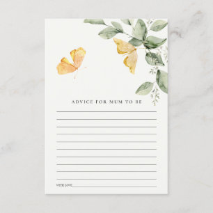 Niedliche Butterfly-Ratschläge für Mama Baby Dusch Begleitkarte