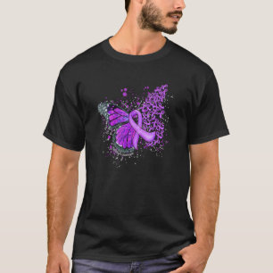 Niedliche Butterfly-Ribbon Lila Alzheimer-Aw verbr T-Shirt
