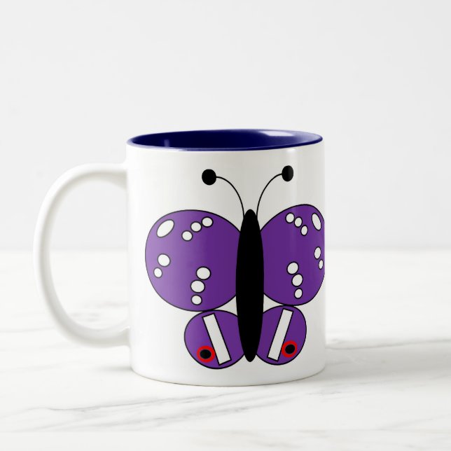 Niedliche Butterfly-Tasse - Lila Kaiser Zweifarbige Tasse (Links)