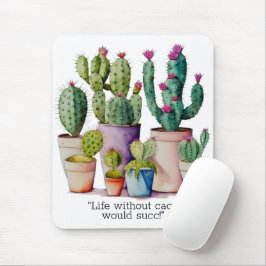 Niedliche Cacti cactus succulents in Töpfen Mousepad