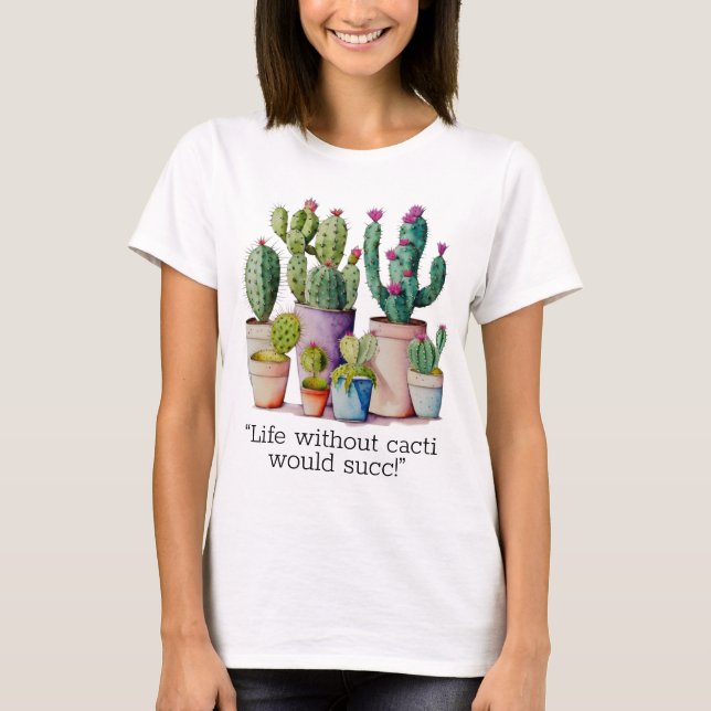 Niedliche Cacti cactus succulents in Töpfen T-Shirt (Vorderseite)