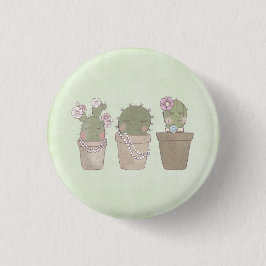 Niedliche Cactus Girls mit Schmuck Button