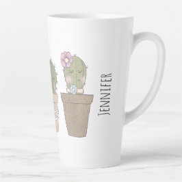 Niedliche Cactus Girls mit Schmuck Milchtasse