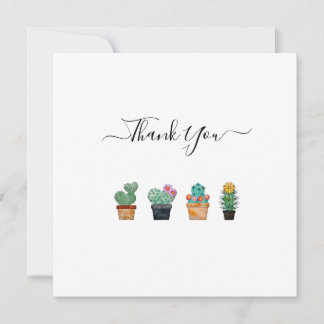 Niedliche Cactus Greenery Blume Dankeskarte