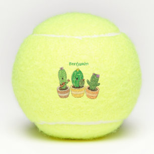Niedliche Cactus trio singende Cartoon Illustratio Tennisbälle