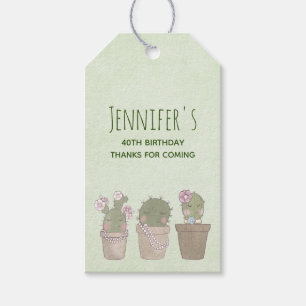 Niedliche Cactus Trio Watercolor Design Geburtstag Geschenkanhänger