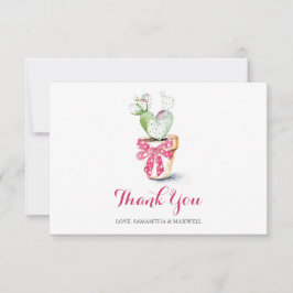 Niedliche Cactus Watercolor Valentine Dankeskarte