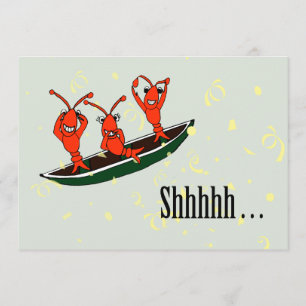 Niedliche Cajun Crawfish Überraschung Party Einlad Einladung