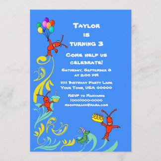 Niedliche Cajun Critters Kindergeburt Einladung