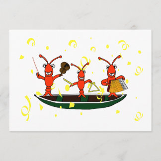 Niedliche Cajun Musik-Panzerkrebs-Party Einladung