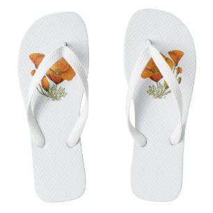 Niedliche California Poppy Blume Vintage Style Sla Flip Flops
