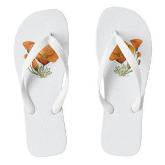 Niedliche California Poppy Blume Vintage Style Sla Flip Flops